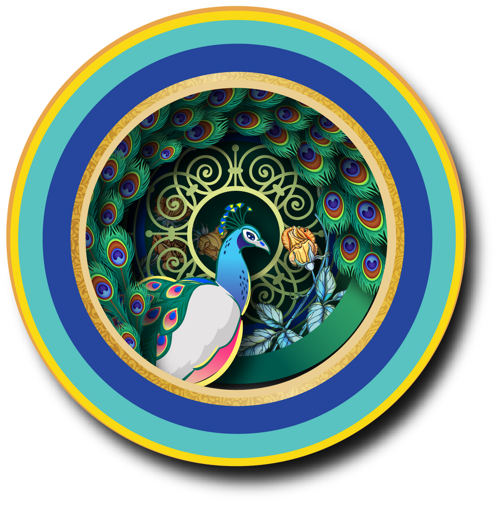 Eine Tasse Tee Pop-up-Karte - Pfau